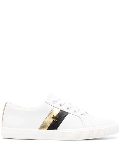 Ralph Lauren Side Logo-plaque Sneakers In White