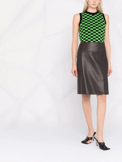 Ferragamo Leather Knee-length Skirt In Dunkelbraun