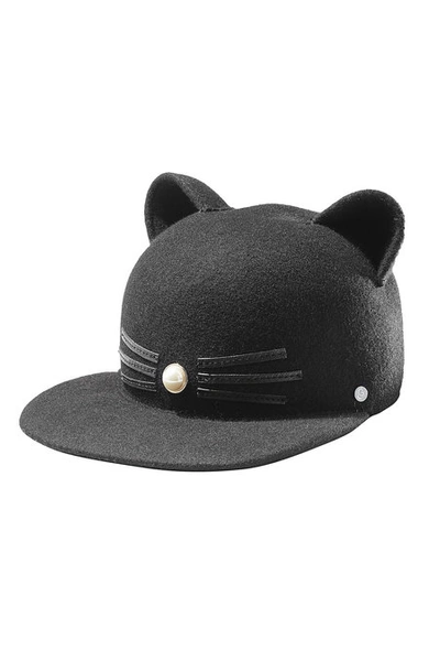 Karl Lagerfeld K/cat Wool Felt Hat With Ears In Black