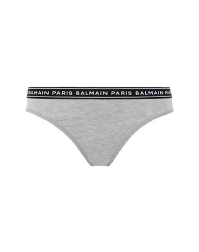 Balmain Jersey Logo Elastic Band Brazilian Briefs In Grey Melange