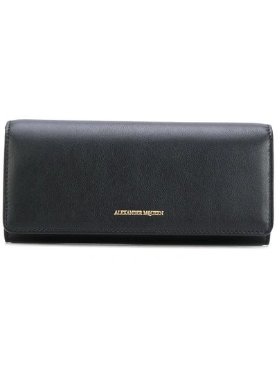 Alexander Mcqueen Slim Flap Wallet - Black