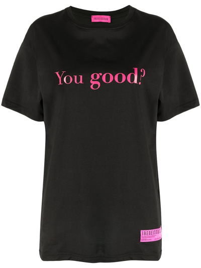 Ireneisgood Slogan-print Short-sleeved T-shirt In Black