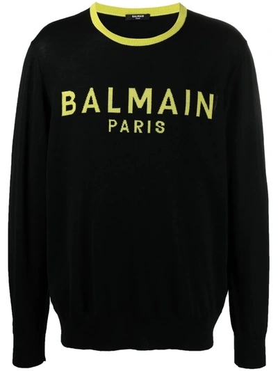 Balmain Crewneck Sweater Black/yellow
