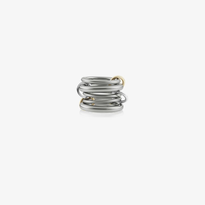 Spinelli Kilcollin 18k Yellow And Black Gold Vela Linked Rings In Silver