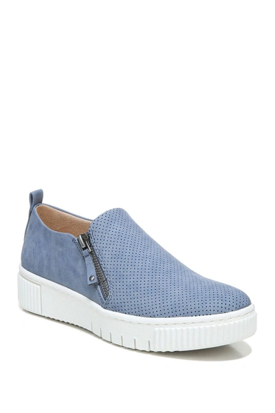 Soul Naturalizer Turner Perforated Platform Sneaker In Blue Faux Leather