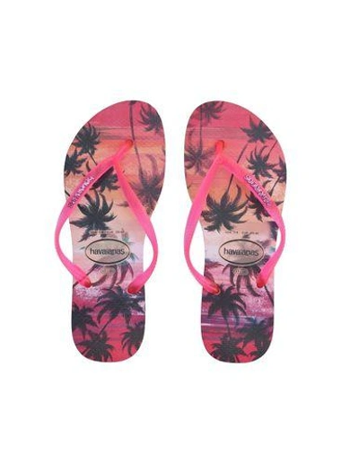 Havaianas Toe Strap Sandals In Fuchsia