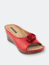 Gc Shoes Sydney Floral Platform Wedge Sandal In Red