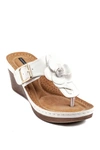 Gc Shoes Women's Flora Rosette Wedge Sandals In White