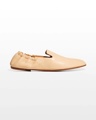 Maison Margiela Kiki Leather Slip-on Loafers In Beige