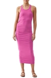 Michael Stars Rib Side Shirred Midi Dress In Fandango