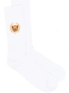 Bel-air Athletics Cotton Blend High Socks W/academy Logo In White
