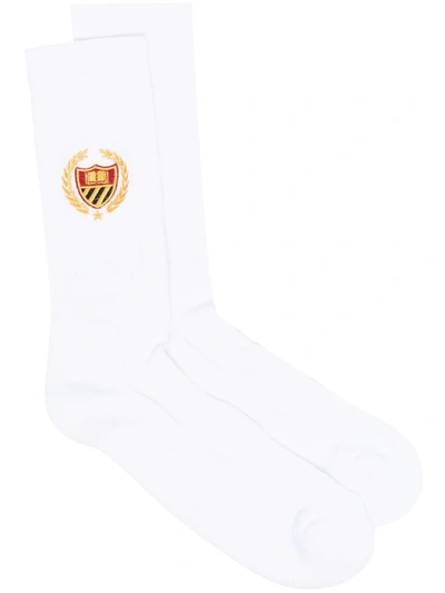 Bel-air Athletics Cotton Blend High Socks W/academy Logo In White