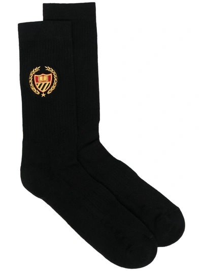 Bel-air Athletics Cotton Blend High Socks W/academy Logo In Black