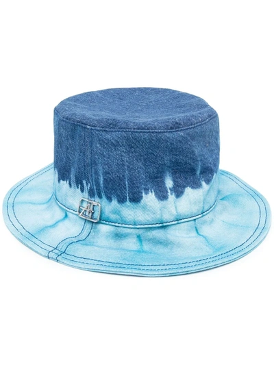 Alberta Ferretti Oceanic Tie Dye I Love Summer Bucket Hat In Blu