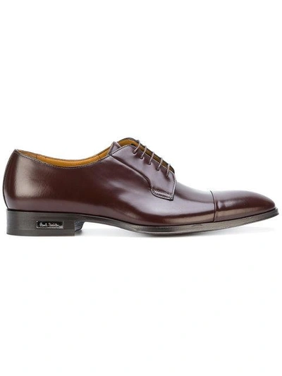 Paul Smith Ernest Cap-toe Polished-leather Derby Shoes In Brown