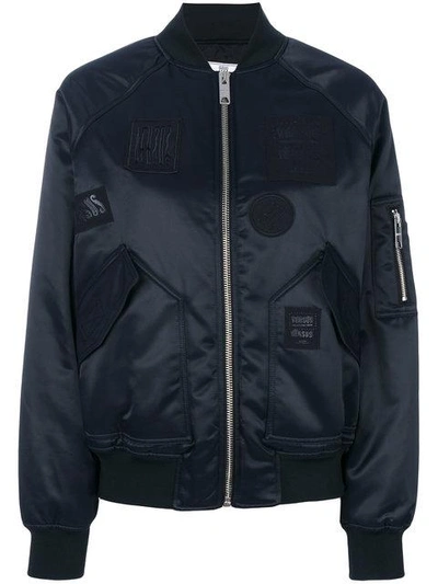 Versus Black Zayn Edition Bomber Jacket In Blue