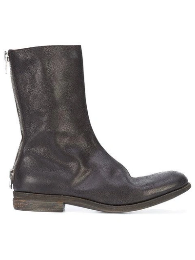 A Diciannoveventitre Rear Zip Boots In Black