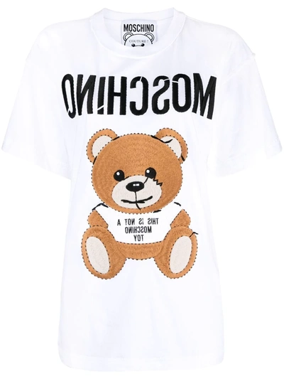 Moschino Teddy Bear Embroidered T-shirt In White