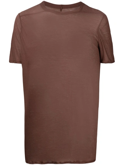 Rick Owens Dylan Long Short-sleeved T-shirt In Brown