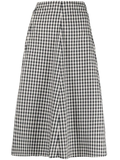Woolrich Gingham A-line Cotton Skirt In Blue