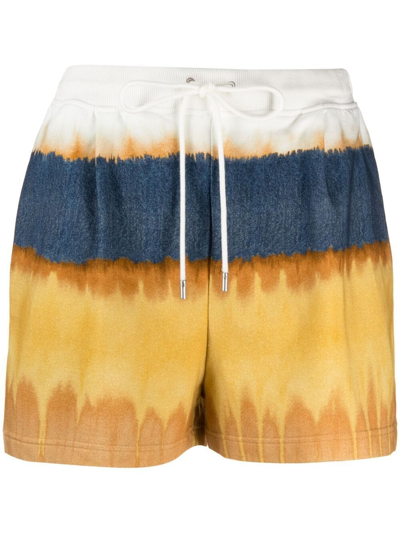 Alberta Ferretti Tie-dye Track Shorts In Multi