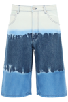 Alberta Ferretti Denim Wide-fit Bermuda Shorts In Blue