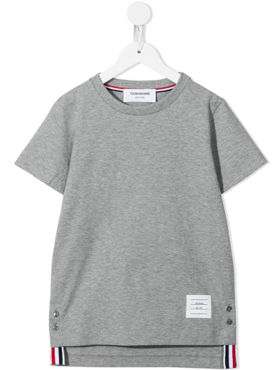 Thom Browne Kids' Jersey Short Sleeve T-shirt In Grey