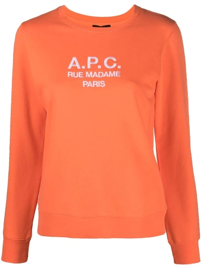 Apc Sweat Tina Sweatshirt Coebh-f27561 In Orange