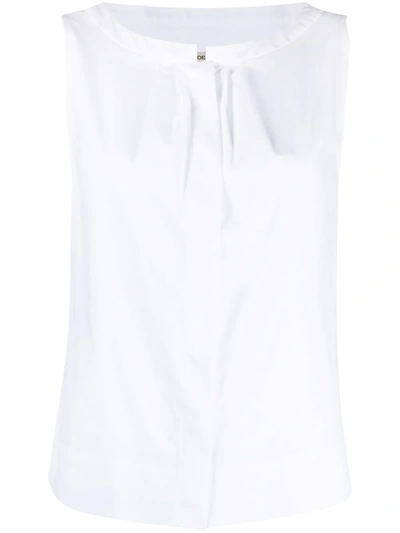 Odeeh Pleat-detail Sleeveless Blouse In White