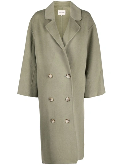 Loulou Studio Borneo Double-breasted Coat In Green