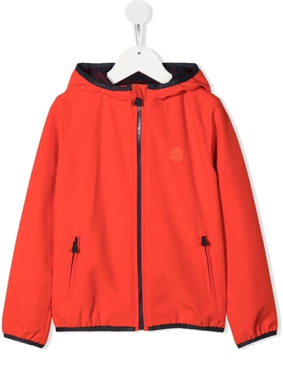 North Sails Teen Zipped Hooded Jacket In Red