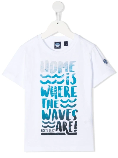 North Sails Teen Graphic-print Organic-cotton T-shirt In White