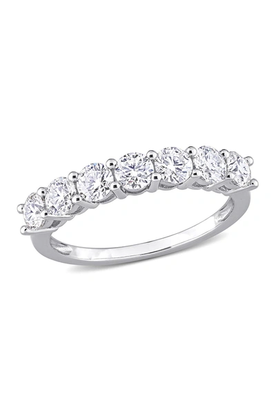Delmar Sterling Silver Moissanite Anniversary Band Ring In White