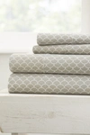 Ienjoy Home The Home Spun Premium Ultra Soft Scallops Pattern 4-piece King Bed Sheet Set In Gray