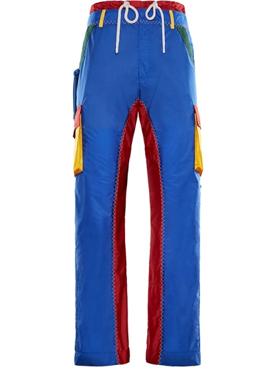 Jw Anderson X Moncler Panelled Cargo Trousers In Blue
