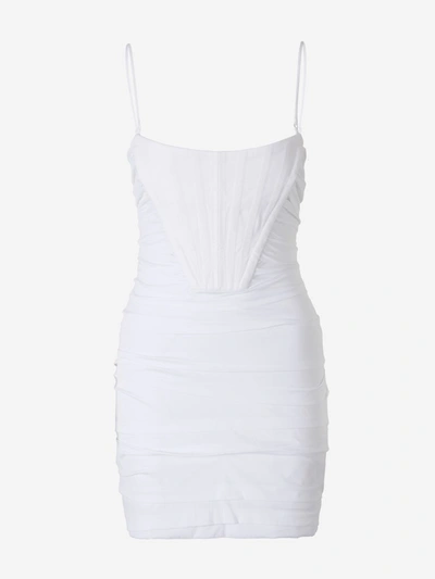 Alexander Wang Ruched Corset Mini Dress In White