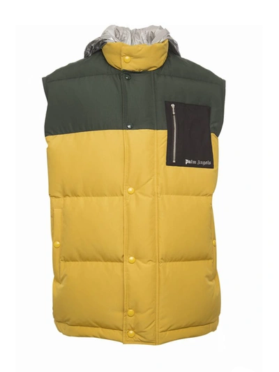 Palm Angels Down Jacket In Yellow