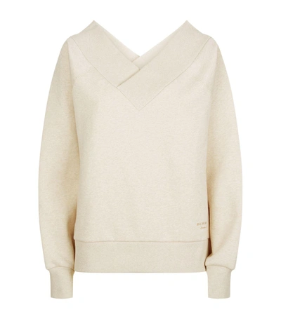 Burberry Off-the-shoulder Sweatshirt In White