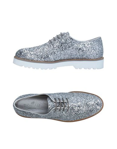 Hogan Lace-up Shoes In Silver