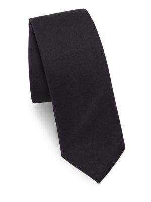 Valentino Garavani Plain Silk Tie In Nero | ModeSens