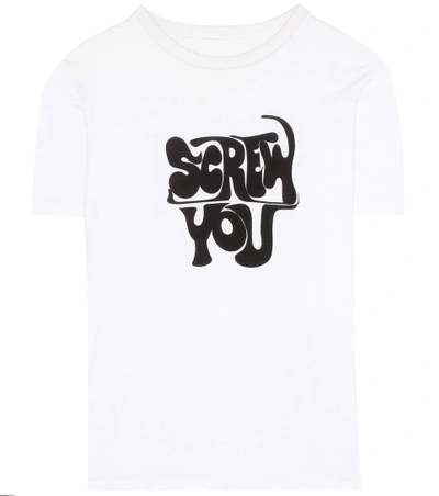 Alexa Chung 'screw You' Print T-shirt In Ivory