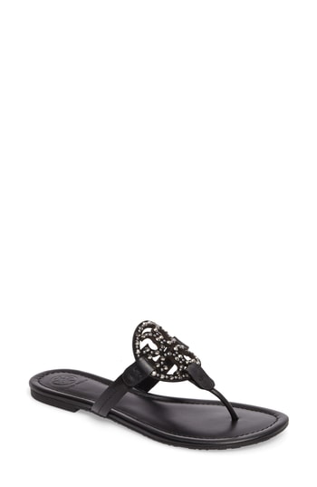 tory burch miller embellished sandal black