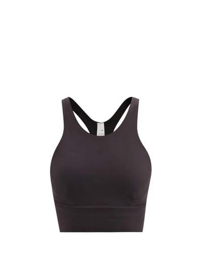 Lululemon Wunder Train Longline Bra Medium Support, C/d Cup In Heathered Black