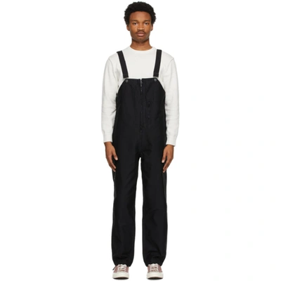 Beams Mil Garment-dyed Brushed Cotton Overalls In Black 19
