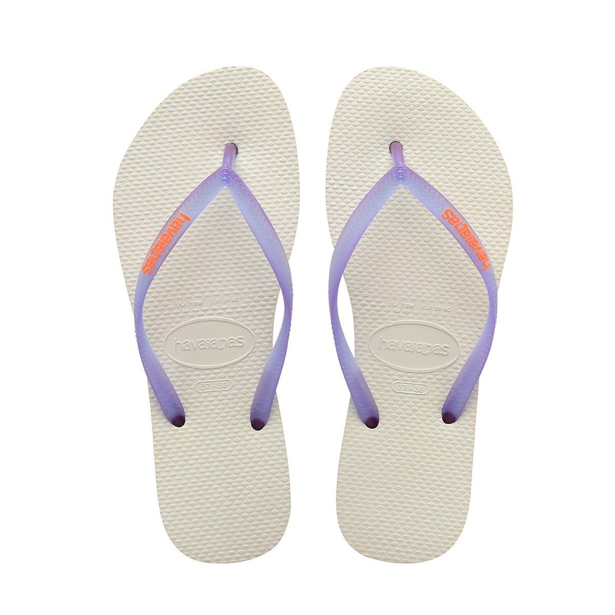 Havaianas Slim Logo Pop Up Sandal White/purple In Slim Logo Pop Up Sandal  White/purple - | ModeSens