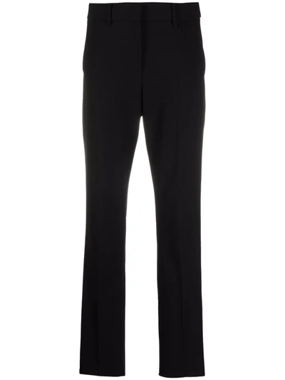 Emporio Armani High-waisted Bootcut Trousers In Schwarz