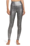 Alo Yoga Airbrush Printed High-waisted Sport Leggings In Slate Metal