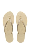 Havaianas Slim Swarovski Crystal Flip-flops In Beige