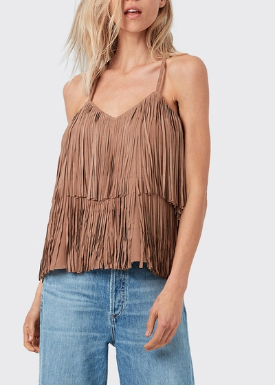 As By Df Joni Suede Fringe Cami In Dark Sand