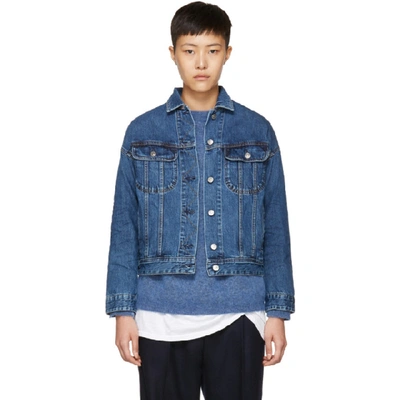 Acne Studios Bla Konst Lamp Denim Jacket In Mid Blue